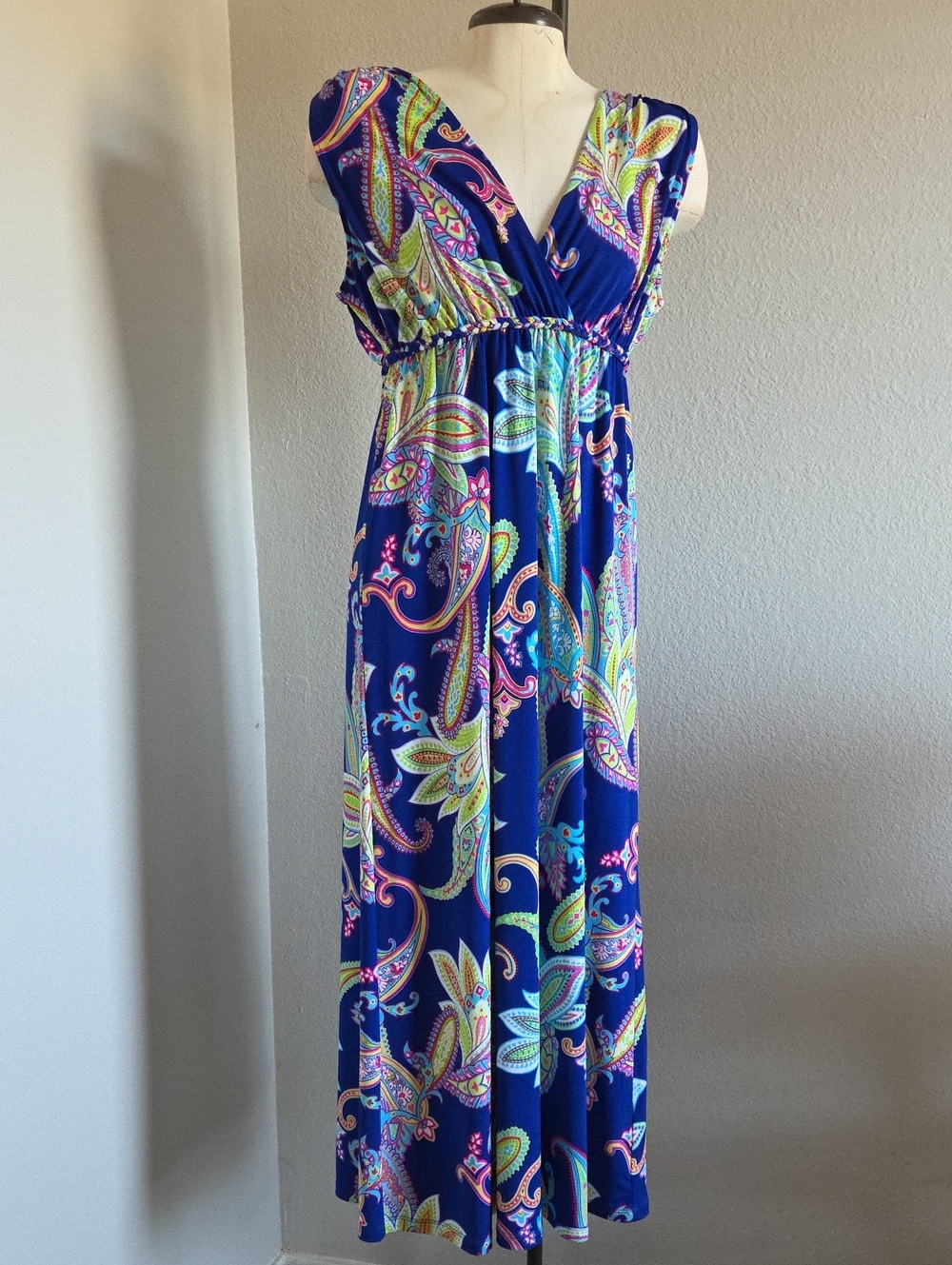 Philosophy Royal Blue Paisley Maxi Dress